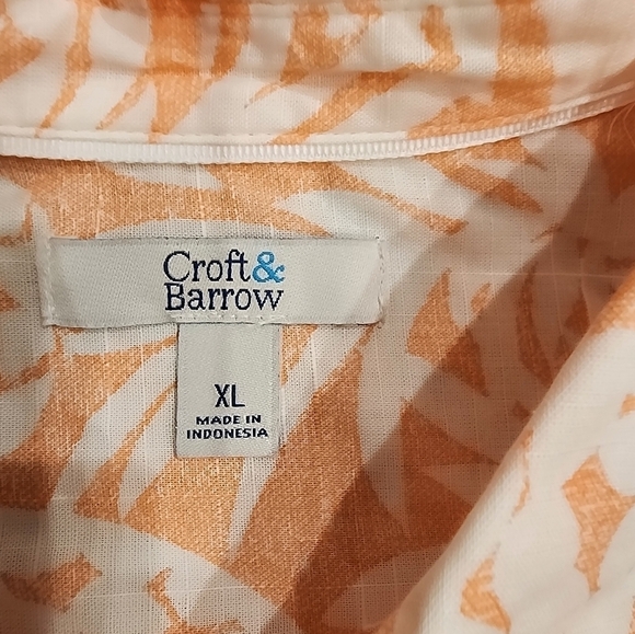 Craft & Borrow Roll Up Sleeve Button Down Pineapple Shirt - Picture 9 of 11